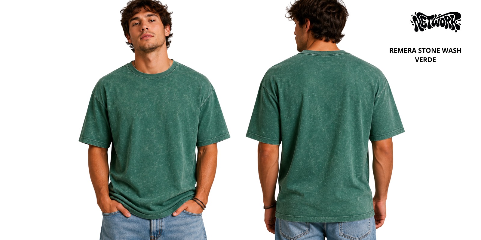 Remera Stone Wash Verde